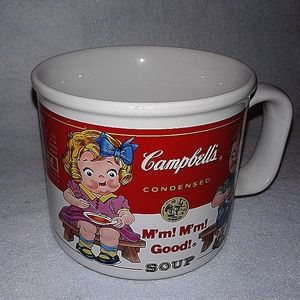 Campbells Ceramic Kids Soup Cup Mug Bowl Vintage 1993 Westwood 14 Oz Red White..